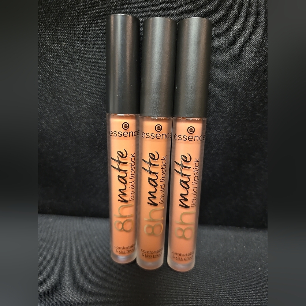 3 Piece Mixed Lot Essence 8H Matte Liquid Lipsticks Colors 01 03 & 04 Kiss Proof